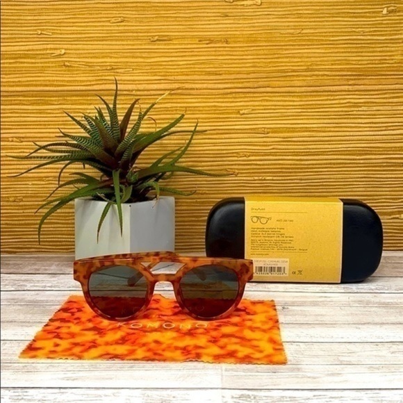 New KOMONO sunglasses Dreyfuss Caramel Demi brown orange tortoise - Picture 7 of 12